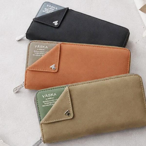 財布 VASKA by moz ベスカバイモズ ラペル ラウンドファスナー長財布