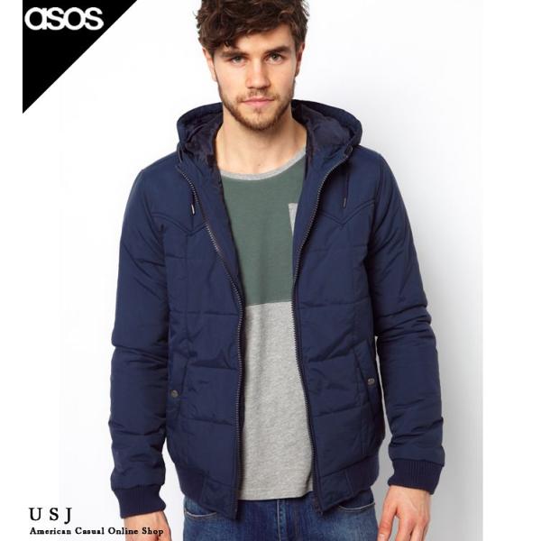 asos（エイソス） メンズ ジャケット ネイビー Quilted Jacket(286790 
