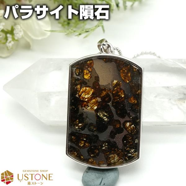 パラサイト隕石 ペンダント パラサイト 隕石 ペンダントトップ ケニア産 37x24mm 天然石