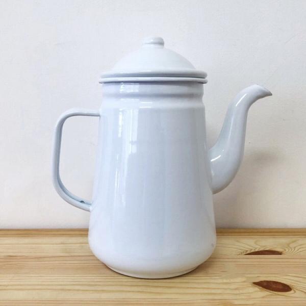 コーヒーポット ケトル おしゃれ 1.3L ホーロー 容器 食器 白 ホワイト
