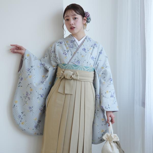 袴 中古 販売 卒業式 着物と袴の2点セット リサイクル着物セット 二尺 utatane 袴91cm 袴セット 大学生 重ね衿縫い付済 花柄 レトロ 販売 購入