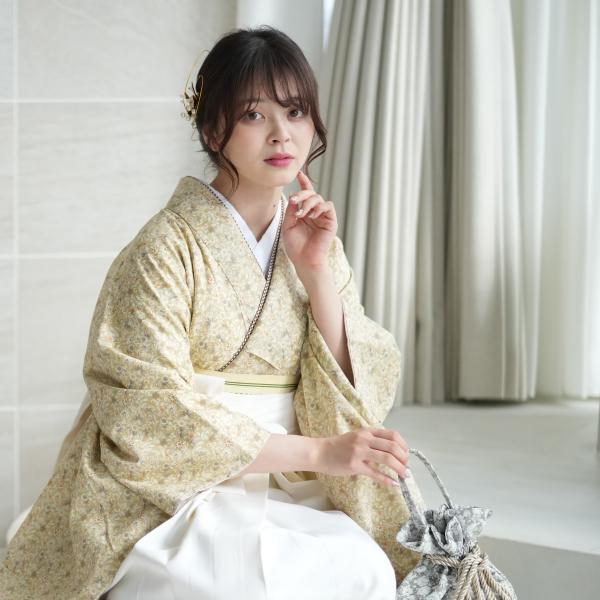 袴 中古 販売 卒業式 着物と袴の2点セット リサイクル着物セット 二尺 utatane 袴91cm 袴セット 大学生 重ね衿縫い付済 ボタニカル レトロ 販売 購入