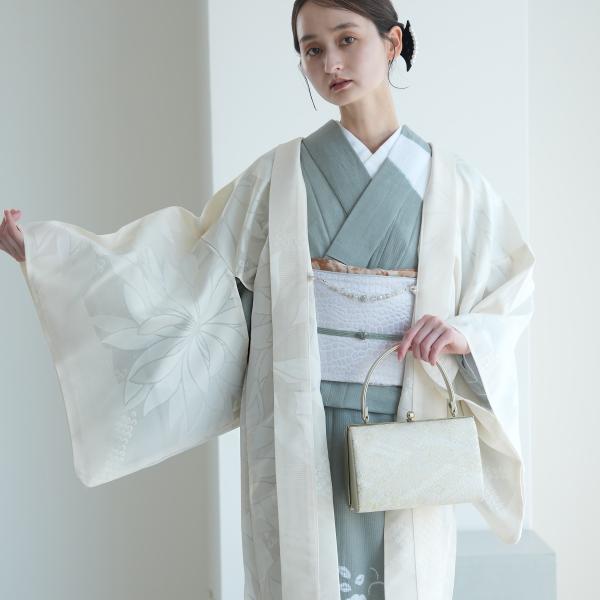 羽織 着物 レディース utatane 羽織 単品 紋紗織 大輪の菊・クリーム フリーサイズ 日本製 長羽織 塵除け ちりよけ 和装コート 春夏秋 透かし織 着物 女性