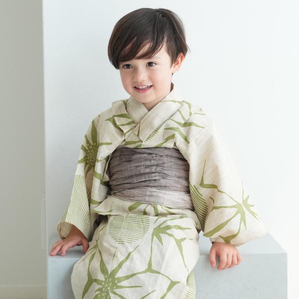 国産品 子供浴衣 3点セット 浴衣 帯 下駄 Utatane 100 130cm 適応身長95 135cm ゆかた セット 国内染色 100 110 1 130 花柄 子ども チャコール系 子供 Kids グレー ベージュ 格子 花 ボタニカル ワントーン おしゃれ かわいい 夏 盆踊り 七夕 花火大会 お祭り