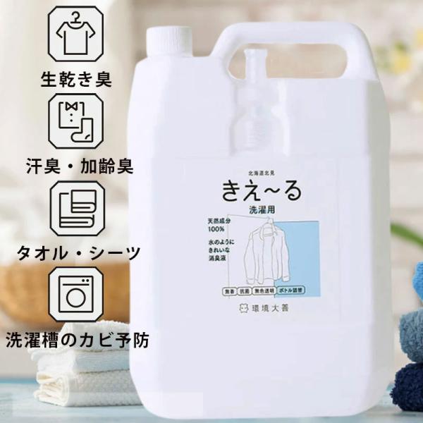 きえーる 洗濯用 消臭 詰め替えパック 4L 環境大善 D 生乾き臭の予防 汗臭 加齢臭 タオル シーツ 枕 カバー 洗濯槽のカビ予防