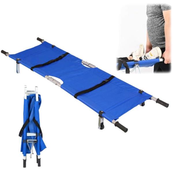 折り畳み　担架　ストレッチャー 折りたたみ担架 四つ折 55cm×212cm×10cm 収納バッグ付 安全