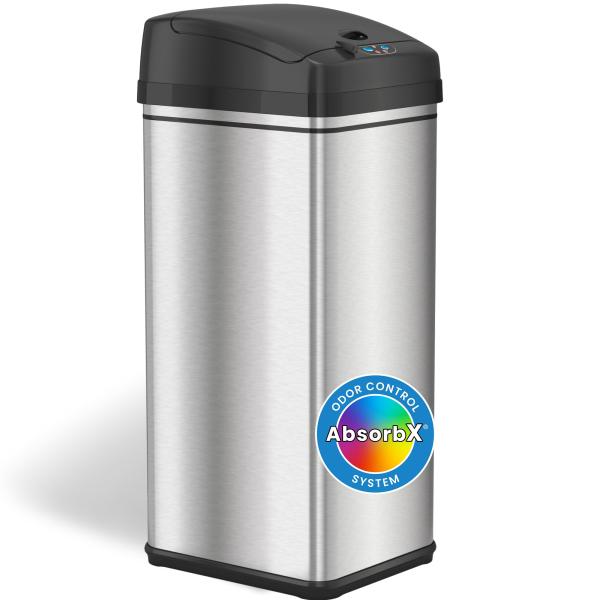 新品　アメリカ製　iTouchless　ステンレス製　49L　電動式開閉ゴミ箱 Amazon｜アイタッチレス(iTouchless) オープントップ ゴミ箱