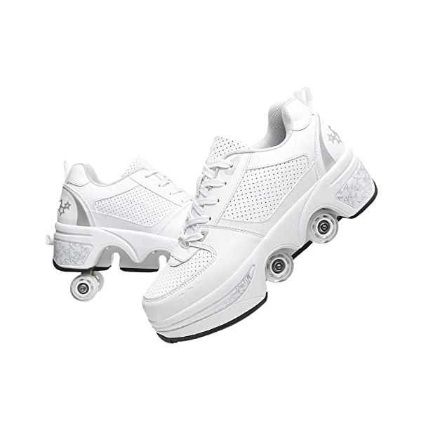 ローラースケート(23.5-24cm/36, White Silver) 女の子 ローラースケート 子供 ローラースケート キッズ ローラースケ?