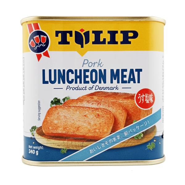 チューリップ ポークランチョンミート うす塩味 340g ×24缶 : うちなー
