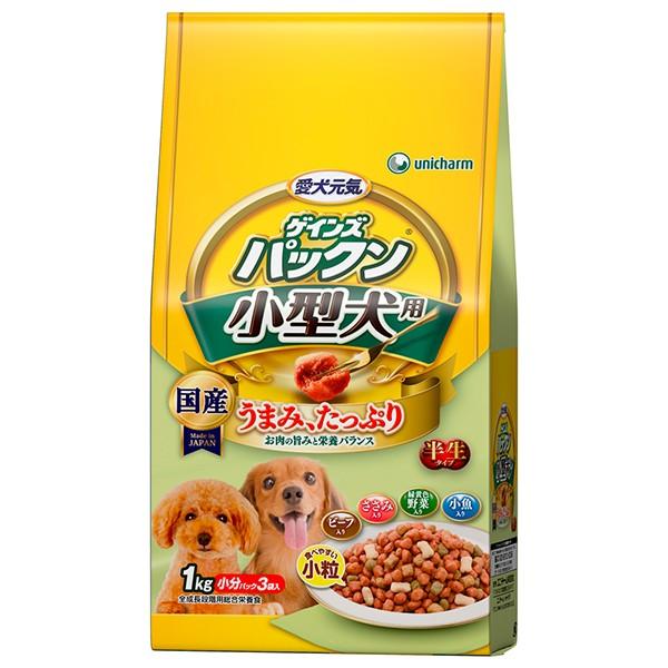 ゲインズパックン 小型犬用 ビーフ ささみ 緑黄色野菜 小魚入り 1kg ゲインズパックン ドッグフード ドライフード 愛犬用 ユニチャーム Unicharm ユートピア 猫用品 フード専門店 通販 Yahoo ショッピング