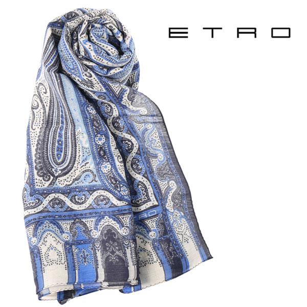 ETRO（エトロ） ストール 5021 マルチカラーブルー 23006bl 【S23006