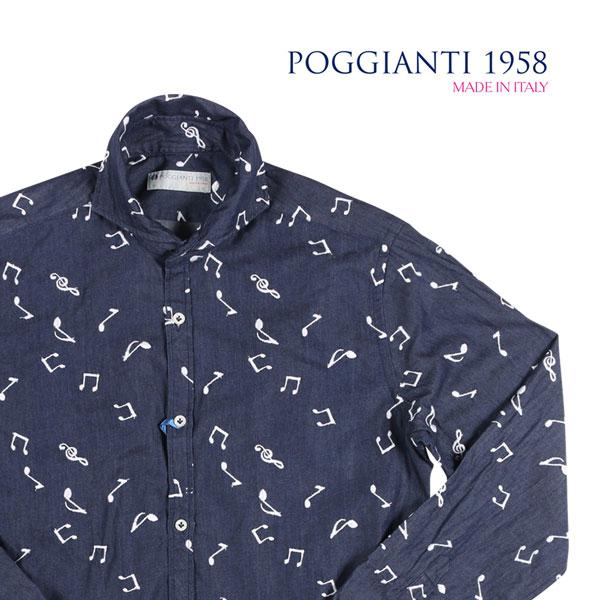 POGGIANTI 1958 （ポジャンティ 1958） 長袖シャツ PISA 201I ネイビー