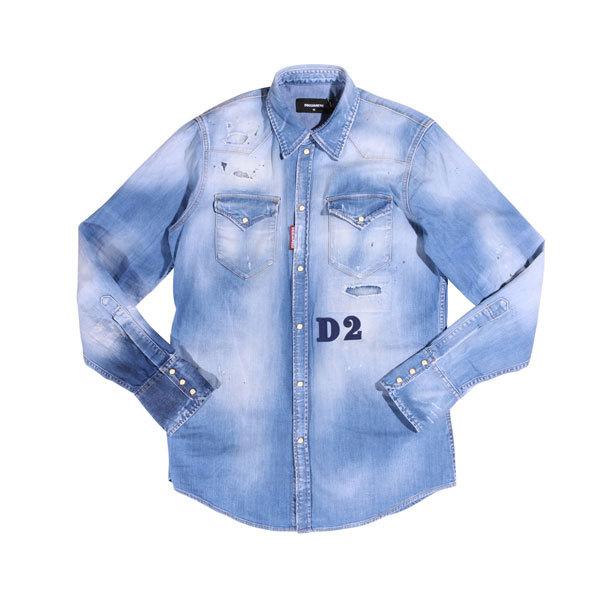 DSQUARED2（ディースクエアード） デニムシャツ S74DM0494 ブルー 46 