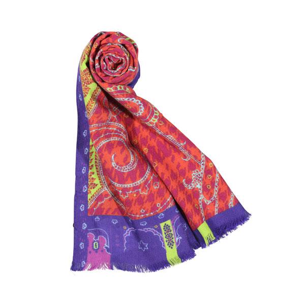 ETRO （エトロ） ストール 10007 4011 オレンジxパープル 30726or