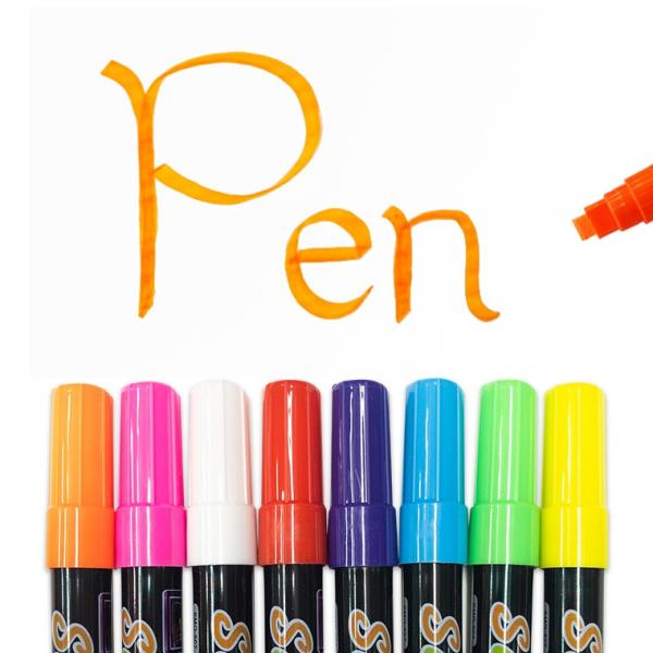 蛍光ペン 太字 8本セット ブラックボードマーカー 水性 顔料 ペン