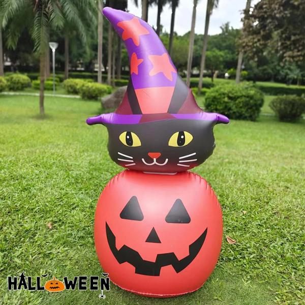 インフレータブル エアーディスプレ 光る 黒猫 かぼちゃ パンプキン