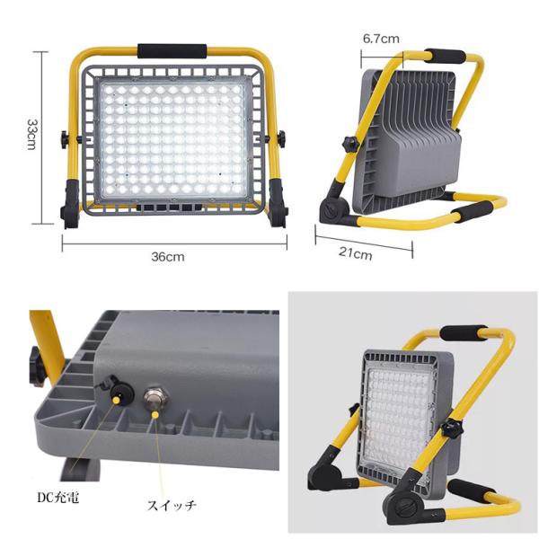 DENKO HOME（電光ホーム） LED 投光器 充電式 300W 作業灯 屋外 防水