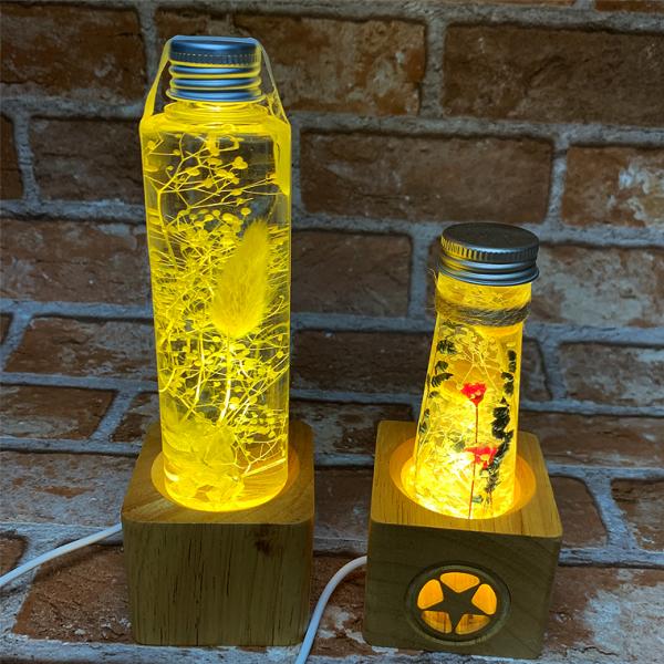 光る 木製 LED台座 飾り台 3D型 LED スタンド ライトアップ 置き台 コースター