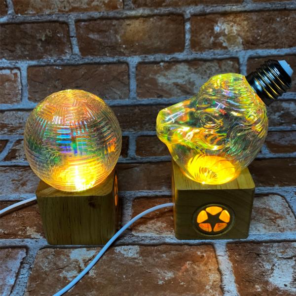 光る 木製 LED台座 飾り台 3D型 LED スタンド ライトアップ 置き台 コースター