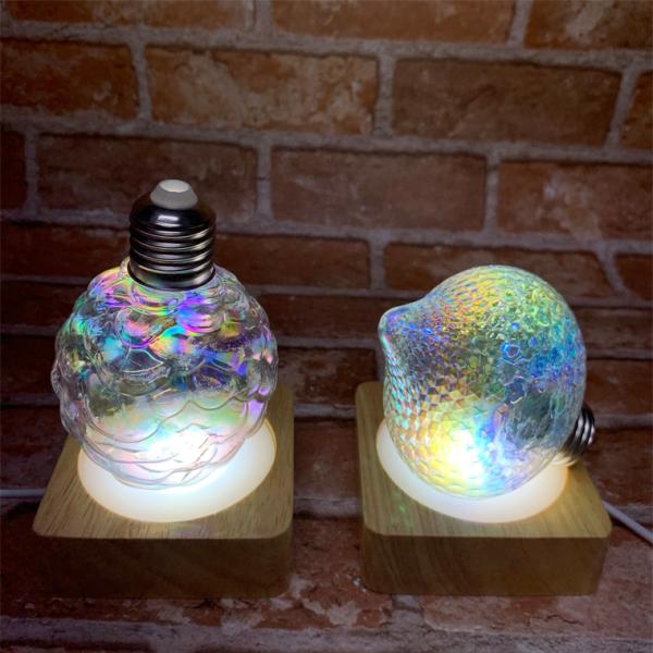 光る 木製 LED台座 飾り台 正方形型 LED スタンド ライトアップ 置き台 コースター 