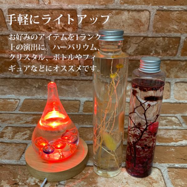 光る 木製 LED台座 飾り台 丸型 LED スタンド ライトアップ 置き台 コースター