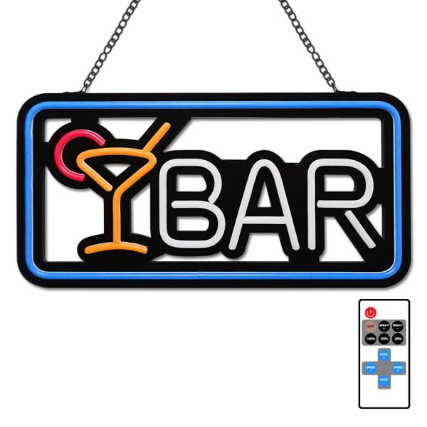 DENKO HOME ネオンサイン BAR 吊り下げタイプ 横50×厚み3×縦25cm