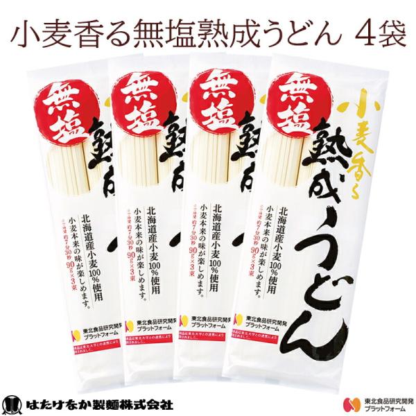 はたけなか製麺 小麦香る無塩熟成うどん 270g 4袋