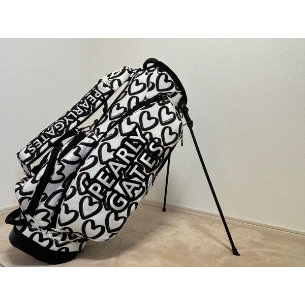 PEARLY GATES キャディバッグ 落書き風 PEARLY GATES パーリーゲイツ 落書きハート柄 スタンド式キャディ