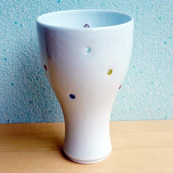 有田焼　波佐見焼　ムクタンブラー　水晶カラフルdot
