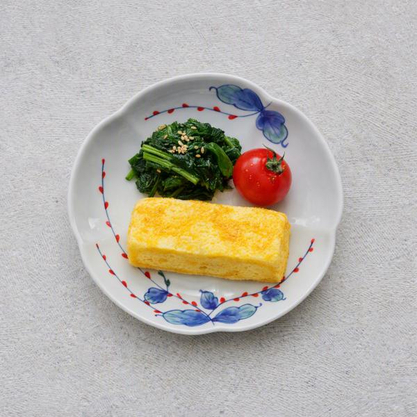 波佐見焼　花型取皿　水引草