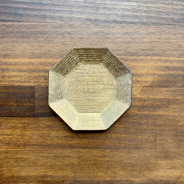 有田焼　晶金塗り八角豆皿