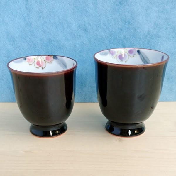 有田焼　桜天目コップ紫・ピンク