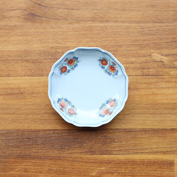 【アウトレット】有田焼　八方なぶり４寸皿　錦小菊　99-200