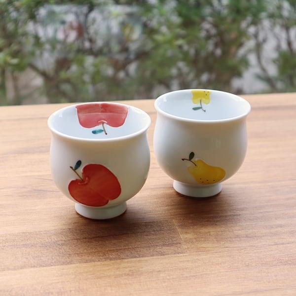 【アウトレット】有田焼　波佐見焼　コップ仙茶　ラフランス・りんご　99-244