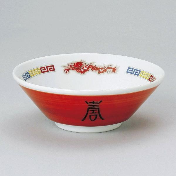 ラーメンどんぶり/19個まとめ売り/未使用新品 業務用ラーメンどんぶり 赤巻三色雷門6．3切立丼・19.6cm : 器