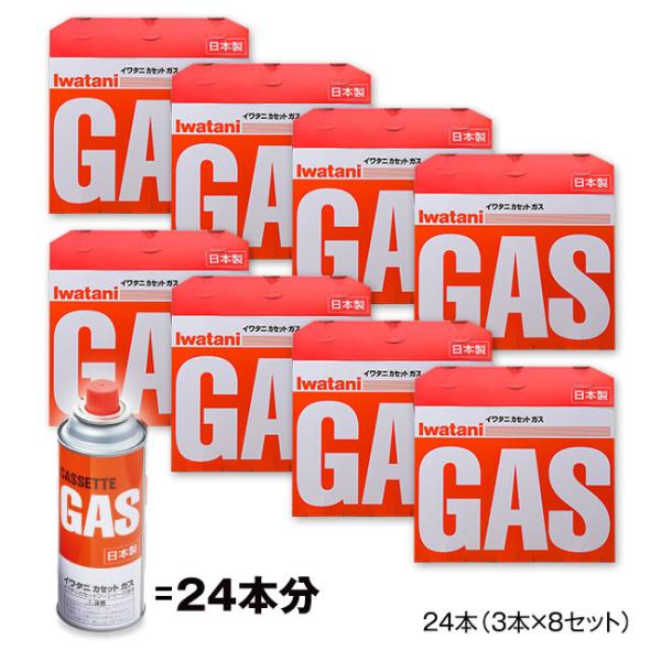 Iwatani 【直送】 イワタニ カセットガス 24本セット（3本×8