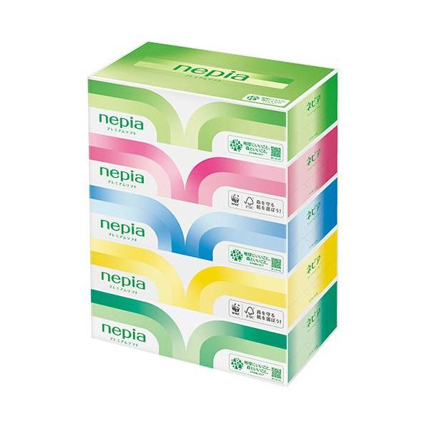 他サイト： ネピア プレミアムソフトティッシュ360枚（180組）×5個パック/ ネピア ティッシュペーパーの商品画像