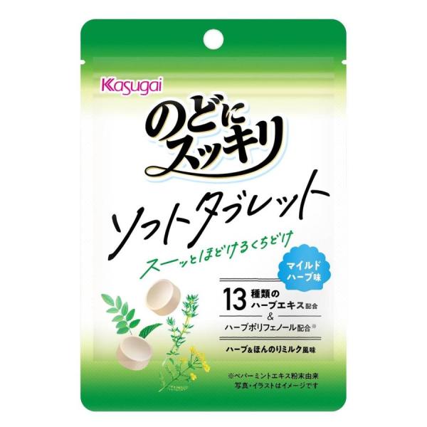 春日井製菓 のどにスッキリ ソフトタブレット マイルドハーブ 20g×6個