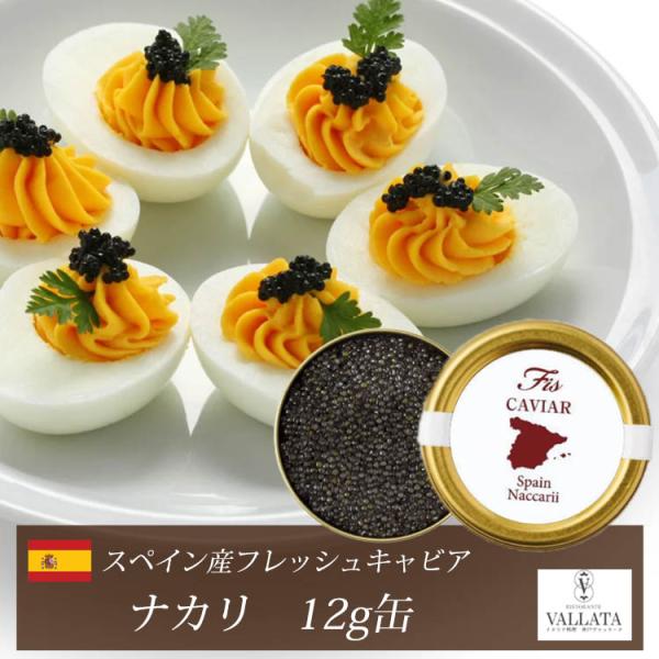 スペイン産フレッシュキャビア ナカリ 12g缶　キャビア 高級 高級食材 おすすめ 美味しい おつまみ 前菜  本物 輸入食材 お取り寄せ 三大珍味