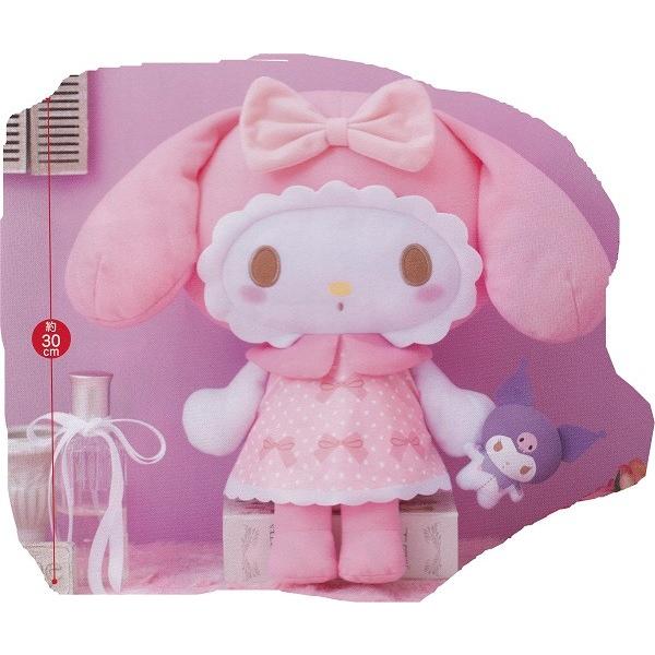 マイメロディ ガーリーピンクBIGぬいぐるみ クロミと一緒 : バリュー