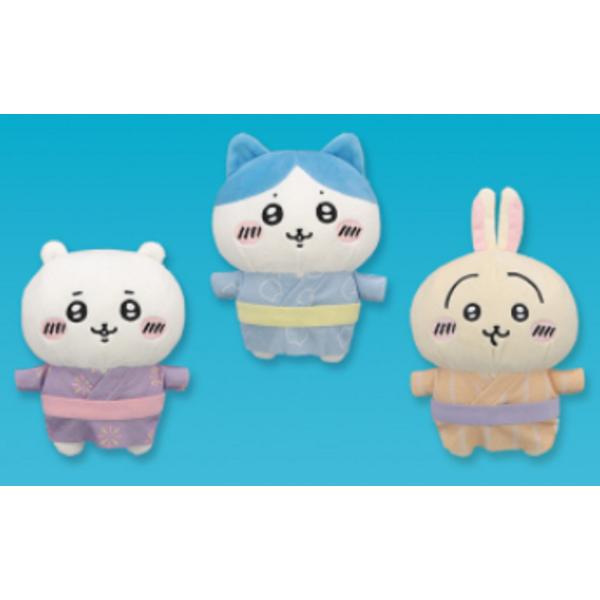 ちいかわ 浴衣ぬいぐるみ ちいかわ・ハチワレ・うさぎ 3種セット :230501-4580144574491:バリュークラブヤフーショップ 通販 ちいかわ 浴衣ぬいぐるみ ヤーッ!ぬいぐるみ 4点セット!