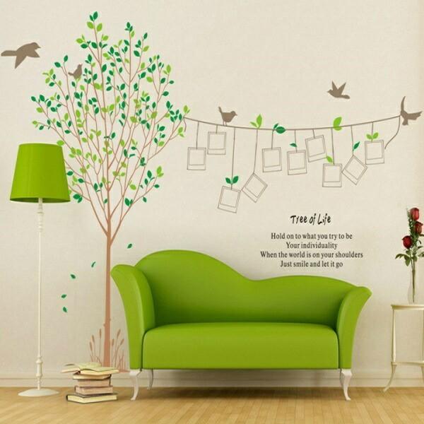 ウォールステッカー 木 北欧 花 植物 フォトフレーム おしゃれ 子供