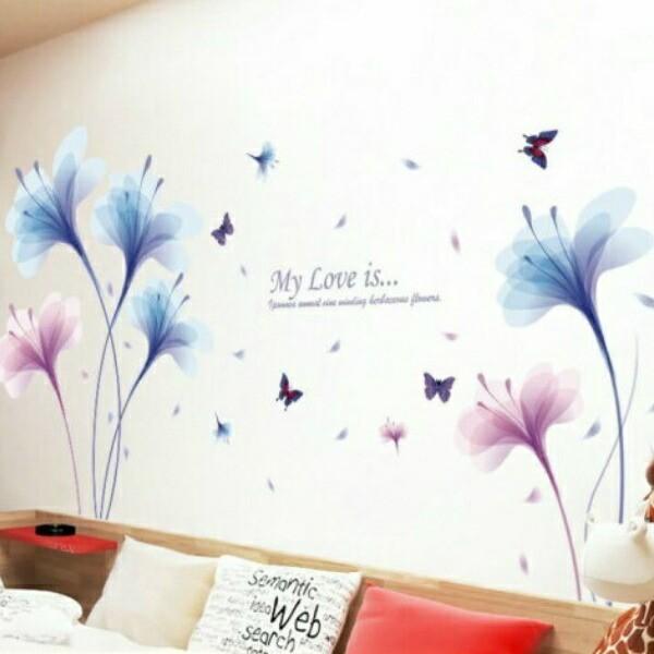 ウォールステッカー 花 植物 蝶 おしゃれ 北欧 カフェ モダン 英字 トイレ 壁シール フラワー 壁紙シール 文字 英文 キッチン 青 ブルー 色 紫 葉 綺麗 Vr Vr Value Deco Park 通販 Yahoo ショッピング