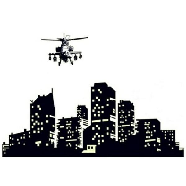 ウォールステッカー 光 蓄光 光る 輝 ひかる ヘリコプター 子供部屋 モノクロ モノトーン おしゃれ インテリア かっこいい 壁シール 黒い 夜景 Vr0141 Vr0141 Value Deco Park 通販 Yahoo ショッピング