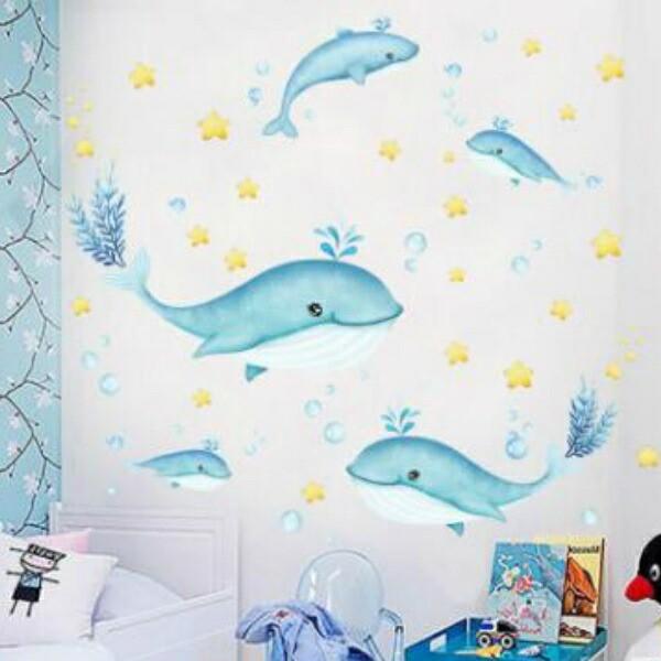 ウォールステッカー 動物 子供部屋 おしゃれ クジラ 海 お風呂 かわいい 鯨 くじら 星 ステッカー 女の子 男の子 ブルー 子ども 窓 海中 海底 トイレ Vr Vr Value Deco Park 通販 Yahoo ショッピング