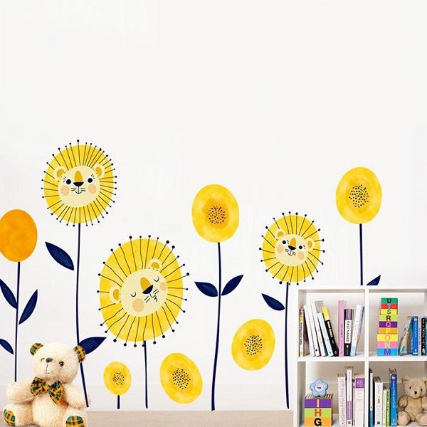 ウォールステッカー 花 植物 子供部屋 ひまわり 動物 ライオン おしゃれ 男の子 女の子 ステッカー シール 向日葵 ヒマワリ 夏 壁紙 トイレ 草 葉 黄色 Vr Vr Value Deco Park 通販 Yahoo ショッピング