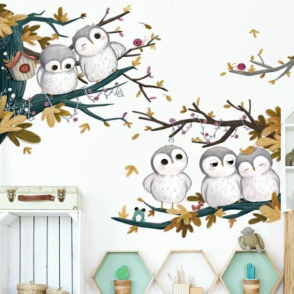 ウォールステッカー 鳥 子供部屋 動物 木 植物 おしゃれ 男の子 女の子 子ども フクロウ 子供 シール かわいい 動物園 森 森林 癒し 巣箱 ふくろう 梟 Vr Vr Value Deco Park 通販 Yahoo ショッピング