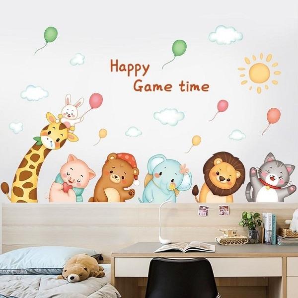 ウォールステッカー 動物 子供部屋 おしゃれ 北欧 雲 空 キリン うさぎ ゾウ 子 豚 猫 ライオン 熊 シール かわいい 風船 動物園 壁紙 パーティー Vr Vr Value Deco Park 通販 Yahoo ショッピング