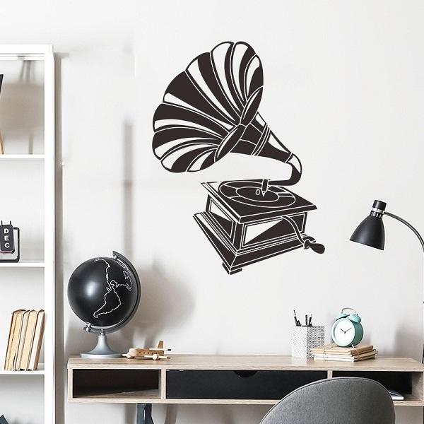 ウォールステッカー 音楽 おしゃれ モノトーン モノクロ 黒 レトロ アンティーク 子供部屋 ステッカー ウォールシール インテリア 雑貨 音楽室 蓄音機 Vr026 Vr026 Value Deco Park 通販 Yahoo ショッピング