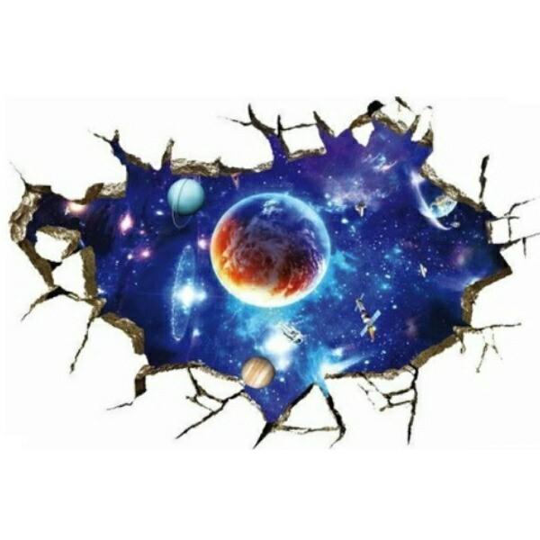 ウォールステッカー 窓 壁穴 風景 宇宙 惑星 子供部屋 お風呂 子供 星